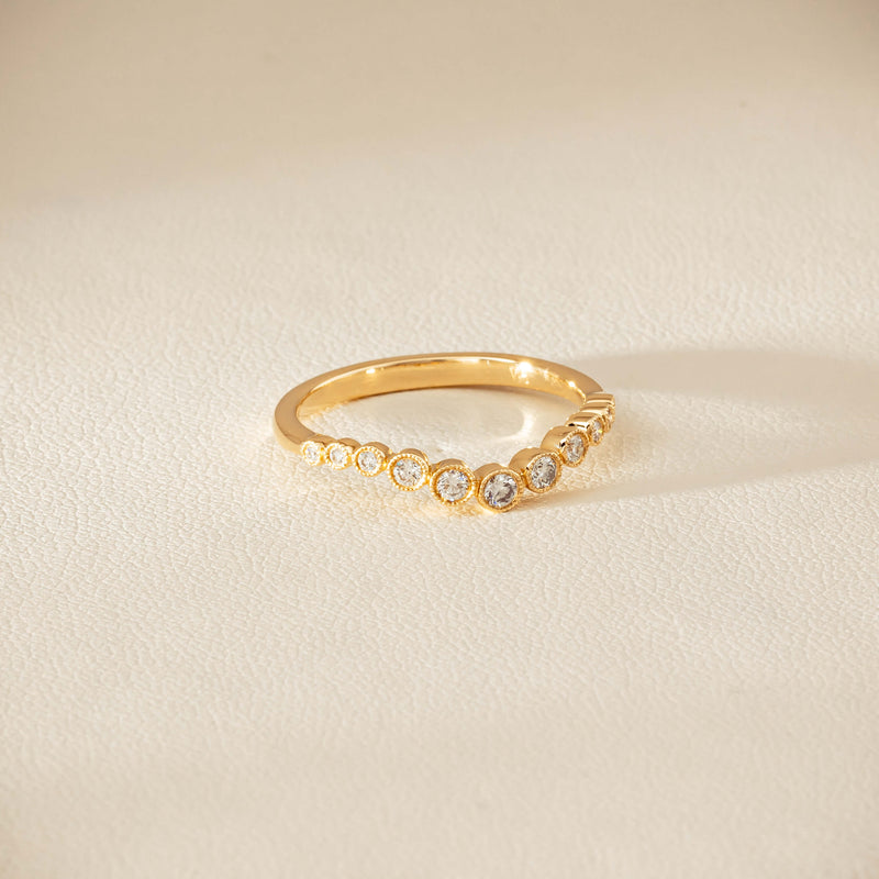 14ct Yellow Gold Diamond Bubble Band