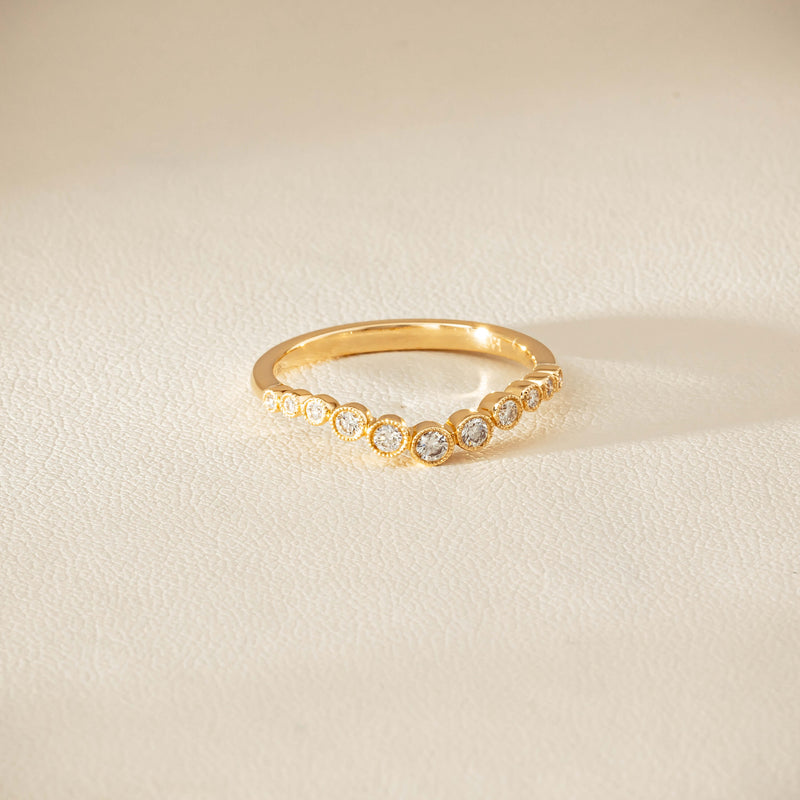 14ct Yellow Gold Diamond Bubble Band