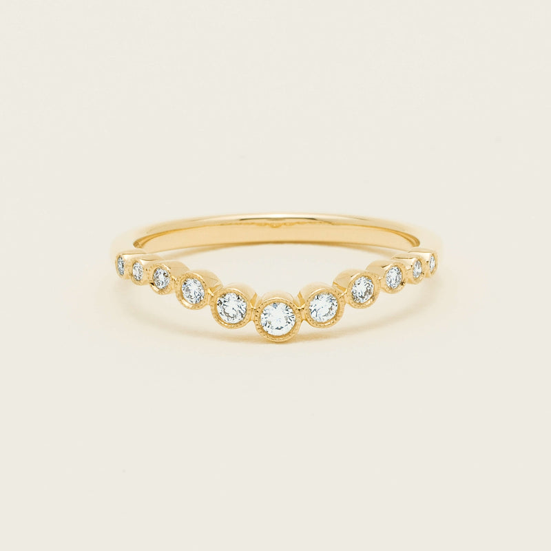 14ct Yellow Gold Diamond Bubble Band