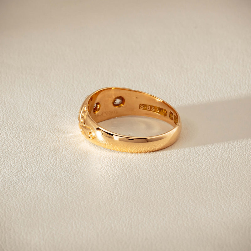 Vintage 18ct Yellow Gold Diamond & Seed Pearl Ring - Ring - Walker & Hall