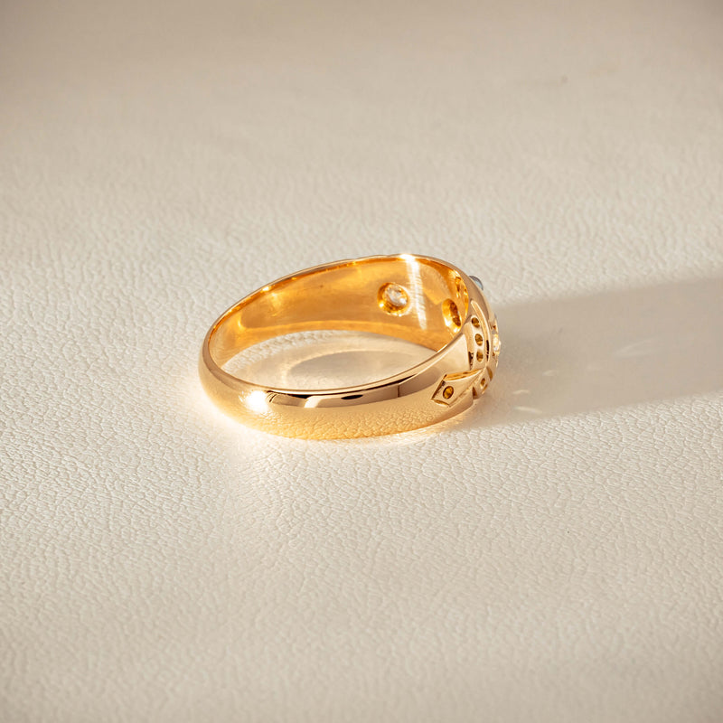 Vintage 18ct Yellow Gold Diamond & Seed Pearl Ring - Ring - Walker & Hall