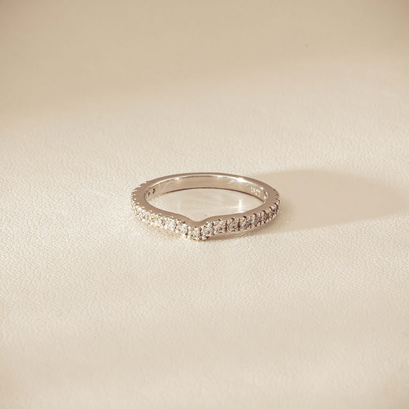 Deja Vu 18ct White Gold .46ct Diamond Curved Band - Ring - Walker & Hall