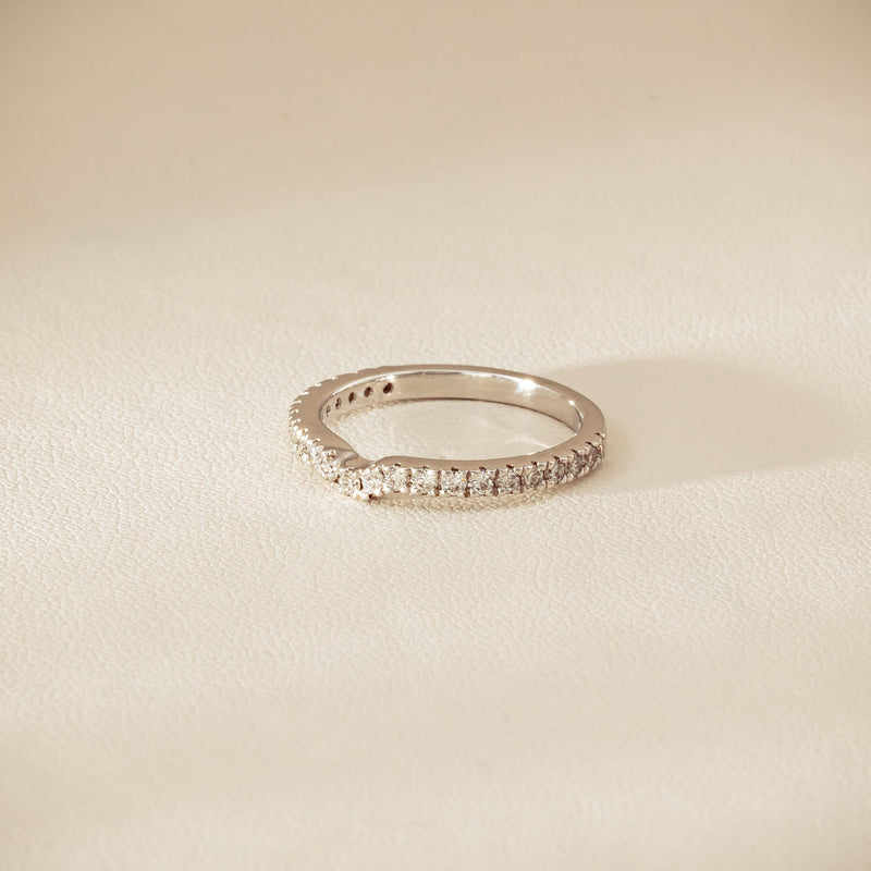 Deja Vu 18ct White Gold .46ct Diamond Curved Band - Ring - Walker & Hall