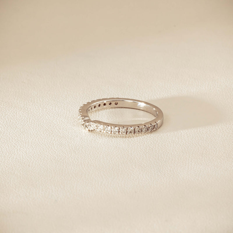 Deja Vu 18ct White Gold .46ct Diamond Curved Band - Ring - Walker & Hall