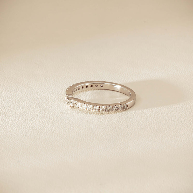 Deja Vu 18ct White Gold .46ct Diamond Curved Band - Ring - Walker & Hall