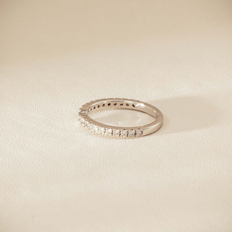 Deja Vu 18ct White Gold .46ct Diamond Curved Band - Ring - Walker & Hall