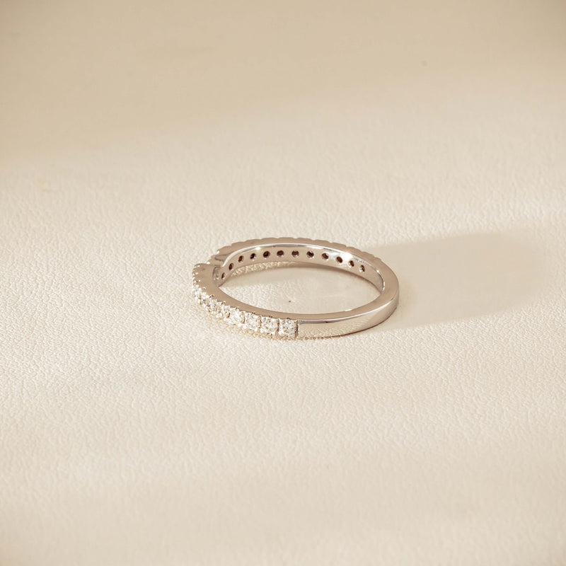 Deja Vu 18ct White Gold .46ct Diamond Curved Band - Ring - Walker & Hall