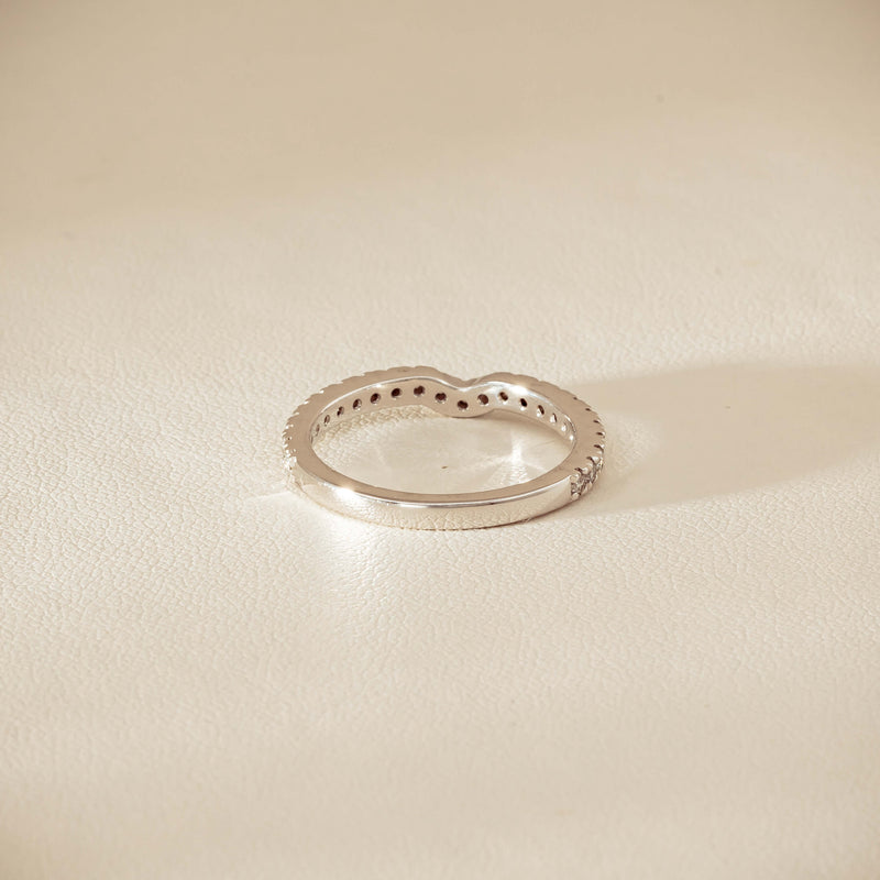 Deja Vu 18ct White Gold .46ct Diamond Curved Band - Ring - Walker & Hall