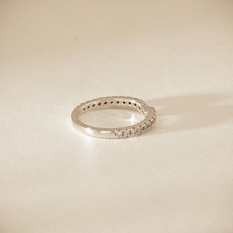 Deja Vu 18ct White Gold .46ct Diamond Curved Band - Ring - Walker & Hall