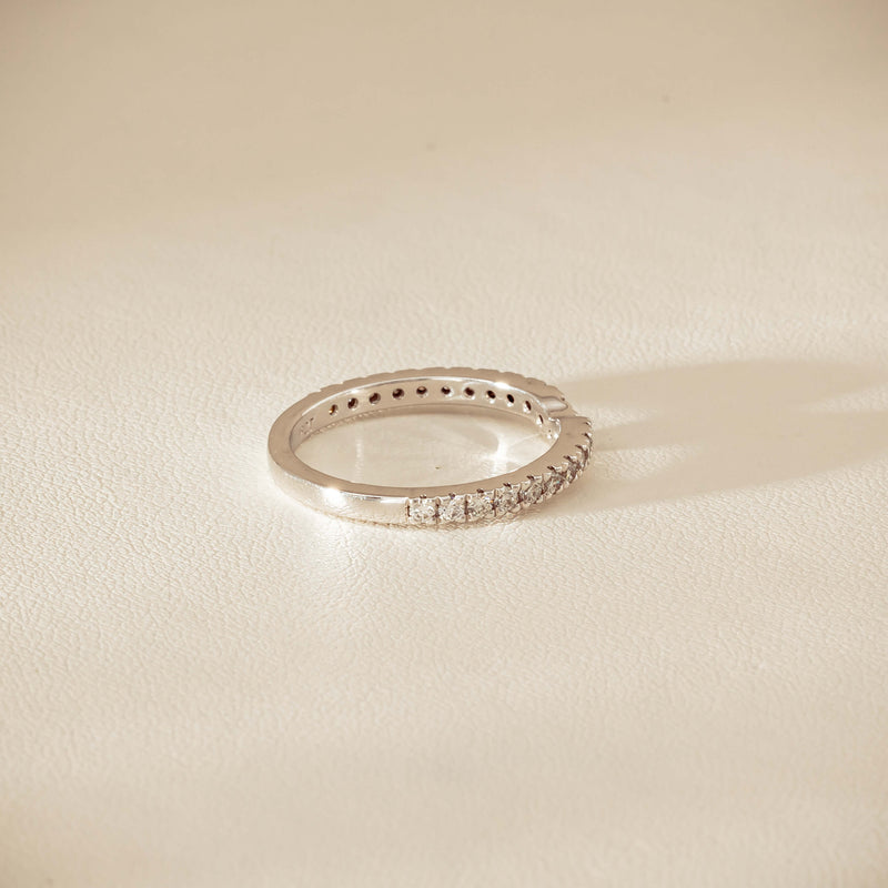Deja Vu 18ct White Gold .46ct Diamond Curved Band - Ring - Walker & Hall