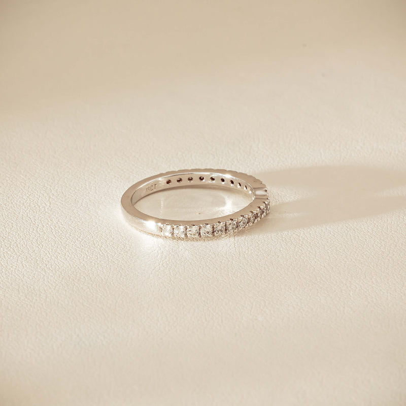 Deja Vu 18ct White Gold .46ct Diamond Curved Band - Ring - Walker & Hall