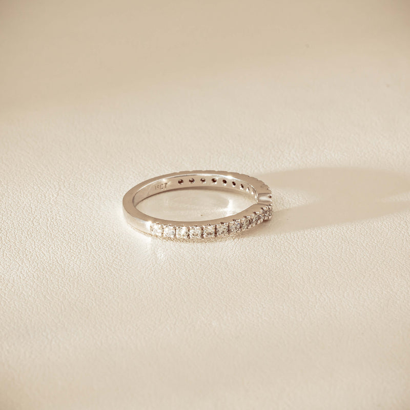 Deja Vu 18ct White Gold .46ct Diamond Curved Band - Ring - Walker & Hall