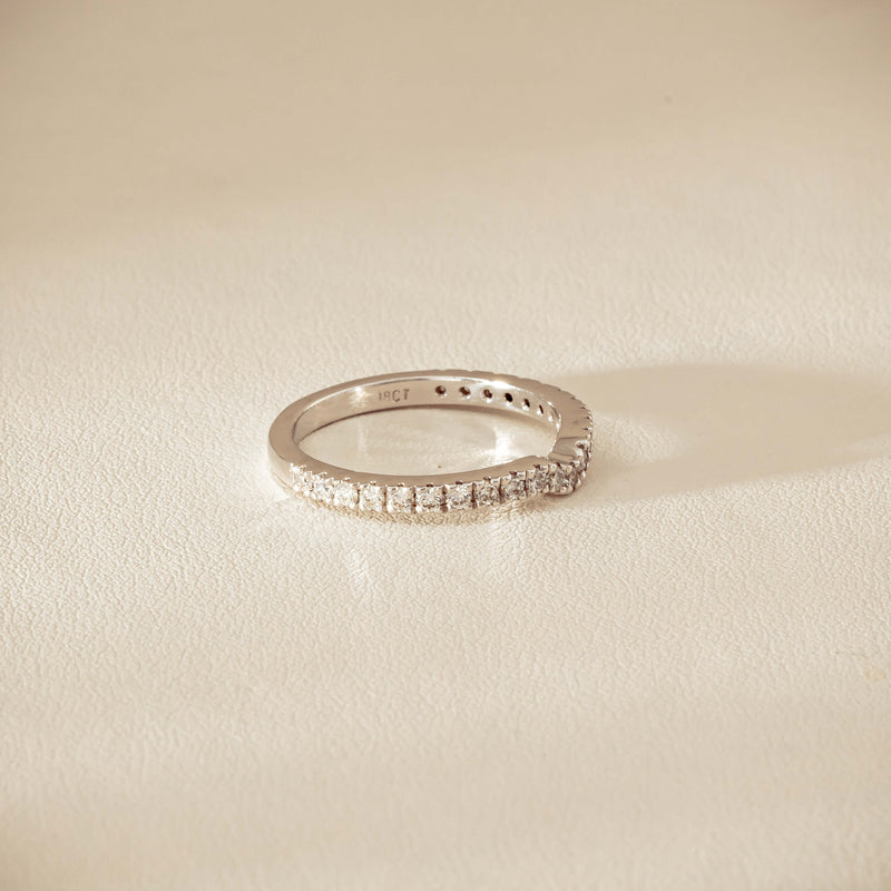 Deja Vu 18ct White Gold .46ct Diamond Curved Band - Ring - Walker & Hall