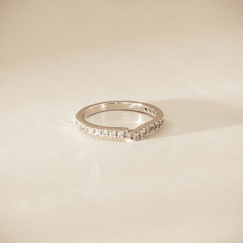 Deja Vu 18ct White Gold .46ct Diamond Curved Band - Ring - Walker & Hall