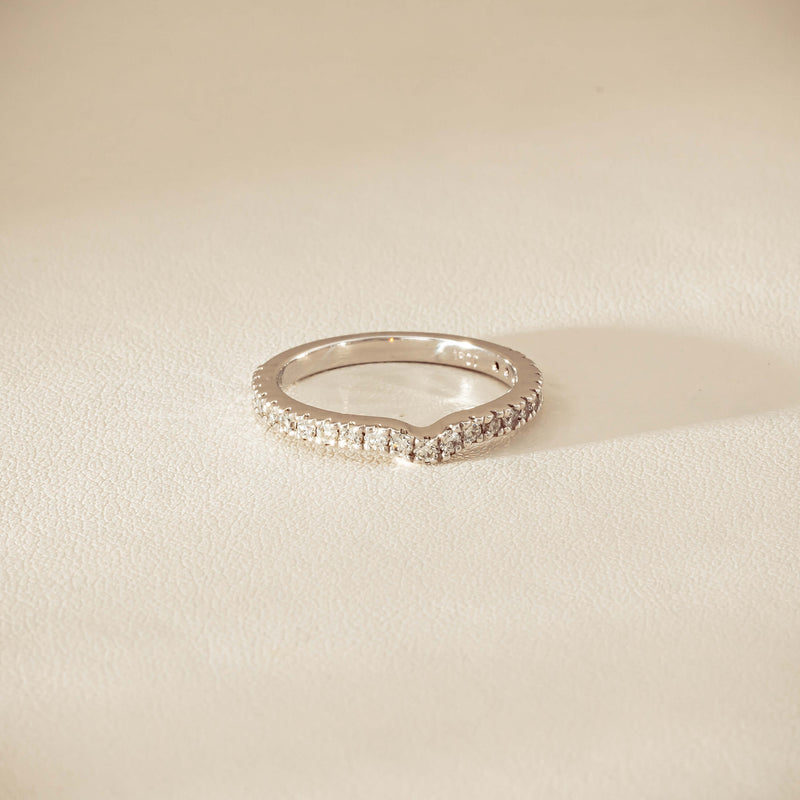 Deja Vu 18ct White Gold .46ct Diamond Curved Band - Ring - Walker & Hall
