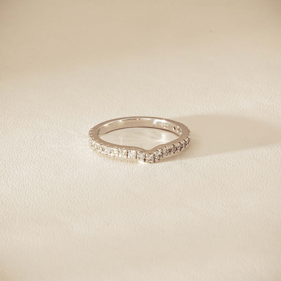 Deja Vu 18ct White Gold .46ct Diamond Curved Band - Ring - Walker & Hall