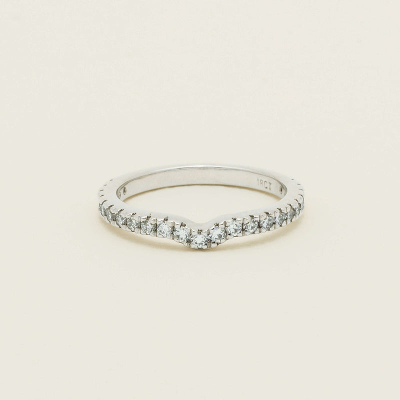Deja Vu 18ct White Gold .46ct Diamond Curved Band - Ring - Walker & Hall