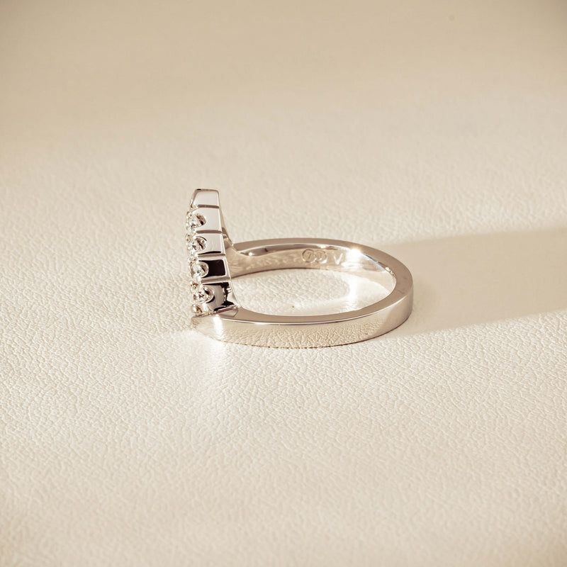 Deja Vu 18ct White Gold .27ct Diamond V-Shaped Band - Ring - Walker & Hall
