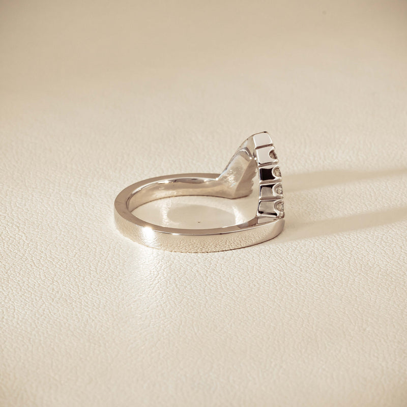 Deja Vu 18ct White Gold .27ct Diamond V-Shaped Band - Ring - Walker & Hall