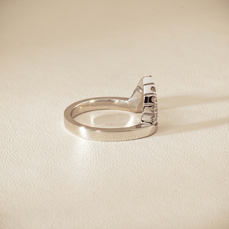 Deja Vu 18ct White Gold .27ct Diamond V-Shaped Band - Ring - Walker & Hall