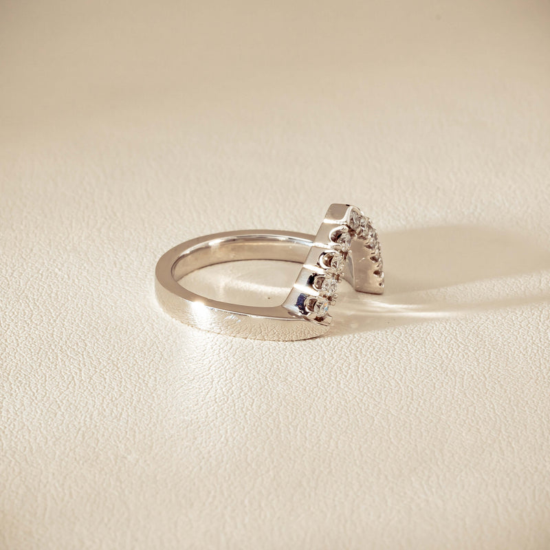 Deja Vu 18ct White Gold .27ct Diamond V-Shaped Band - Ring - Walker & Hall