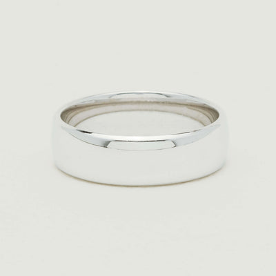 9ct White Gold 7mm Band - Ring - Walker & Hall
