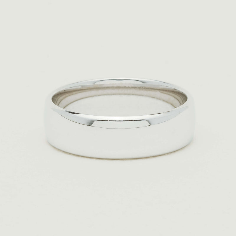 9ct White Gold 7mm Band - Ring - Walker & Hall