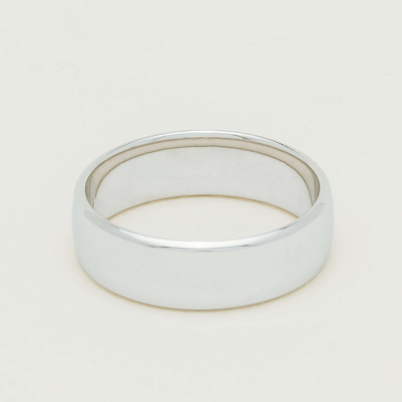 9ct White Gold 7mm Band - Ring - Walker & Hall