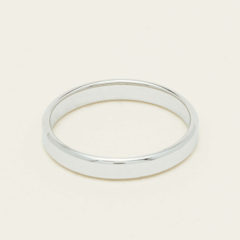 18ct White Gold 3mm Square Profile Band - Ring - Walker & Hall
