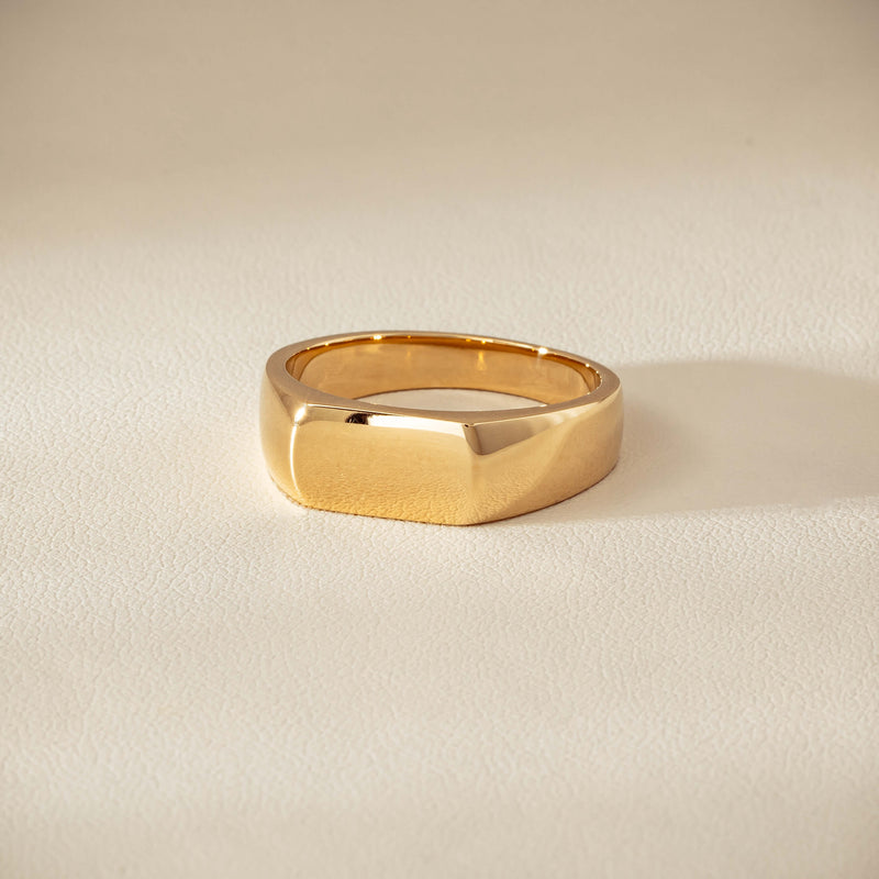 9ct Yellow Gold Rectangular Signet Ring - Ring - Walker & Hall