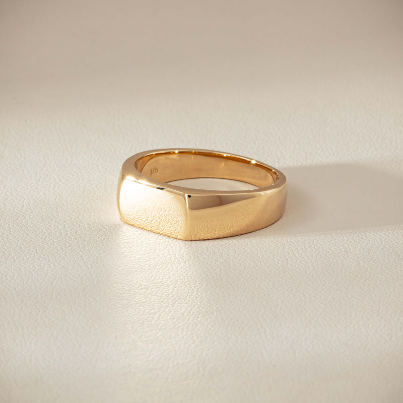 9ct Yellow Gold Rectangular Signet Ring - Ring - Walker & Hall