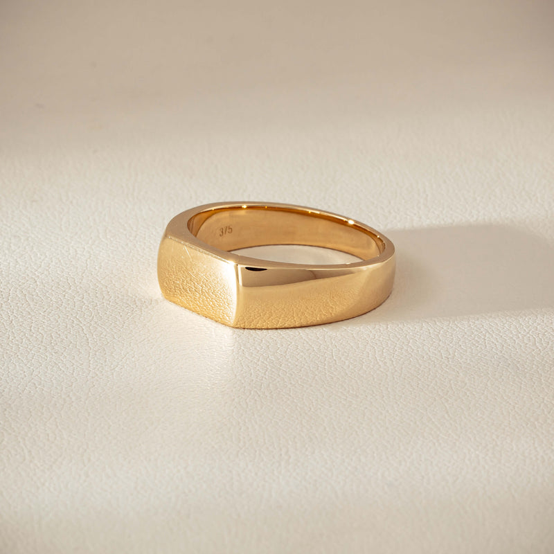 9ct Yellow Gold Rectangular Signet Ring - Ring - Walker & Hall