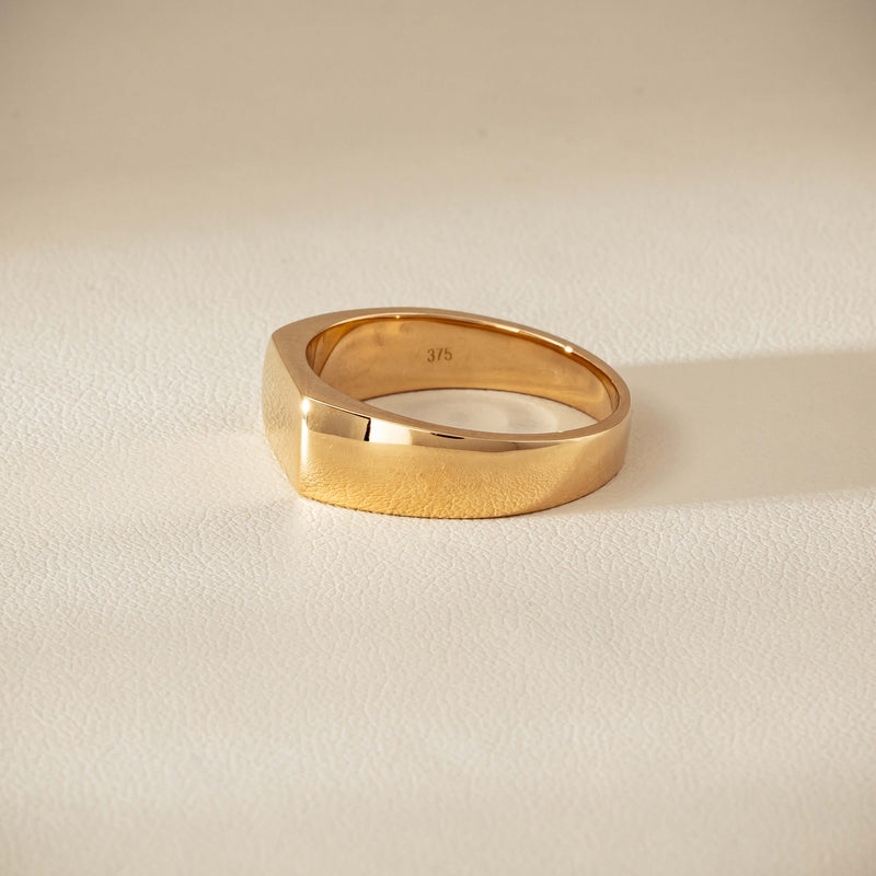 9ct Yellow Gold Rectangular Signet Ring - Ring - Walker & Hall