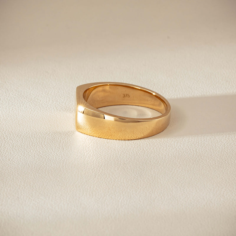 9ct Yellow Gold Rectangular Signet Ring - Ring - Walker & Hall
