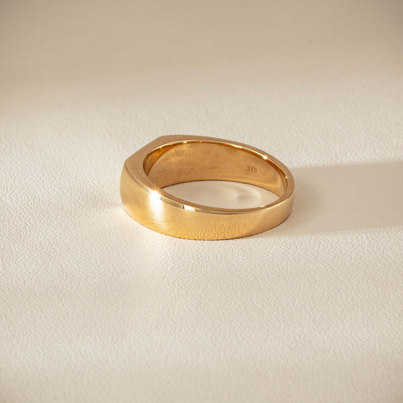 9ct Yellow Gold Rectangular Signet Ring - Ring - Walker & Hall