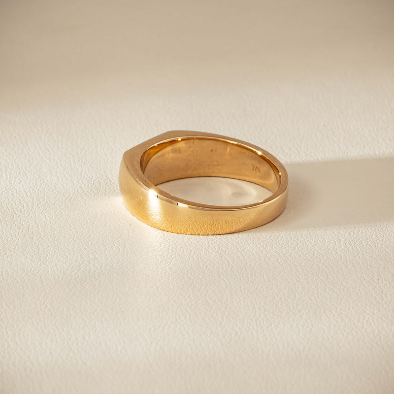 9ct Yellow Gold Rectangular Signet Ring - Ring - Walker & Hall