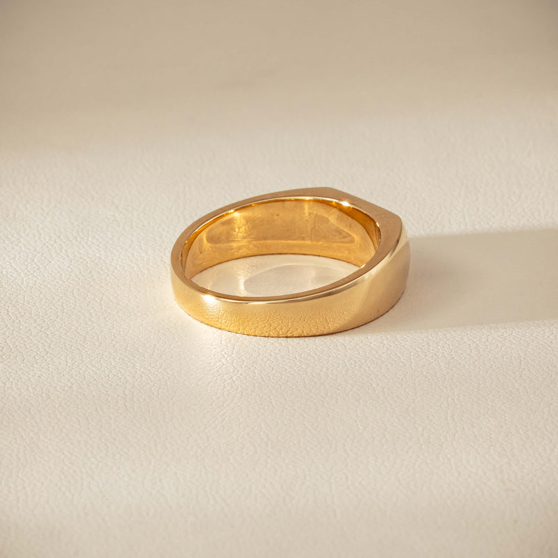 9ct Yellow Gold Rectangular Signet Ring - Ring - Walker & Hall