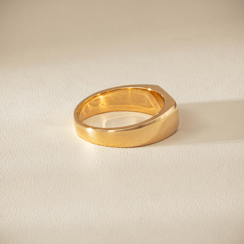 9ct Yellow Gold Rectangular Signet Ring - Ring - Walker & Hall