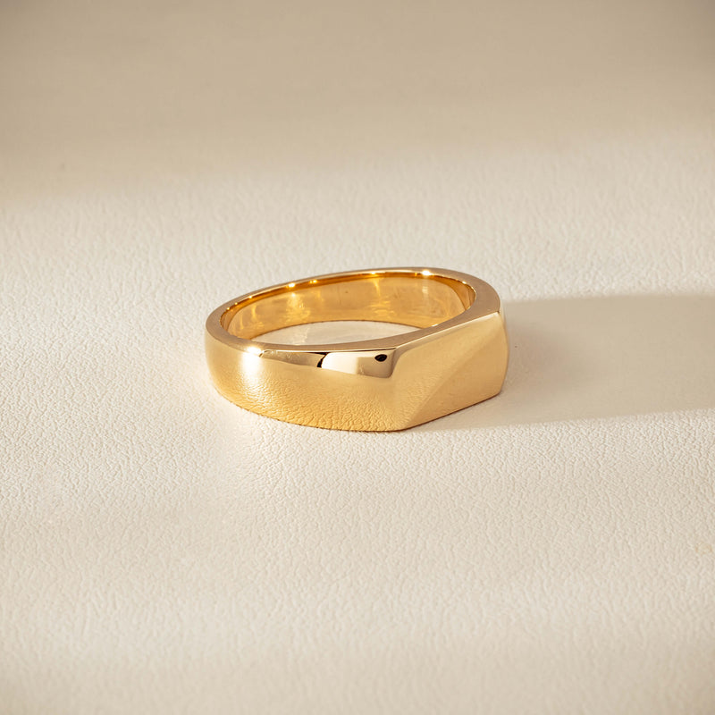 9ct Yellow Gold Rectangular Signet Ring - Ring - Walker & Hall
