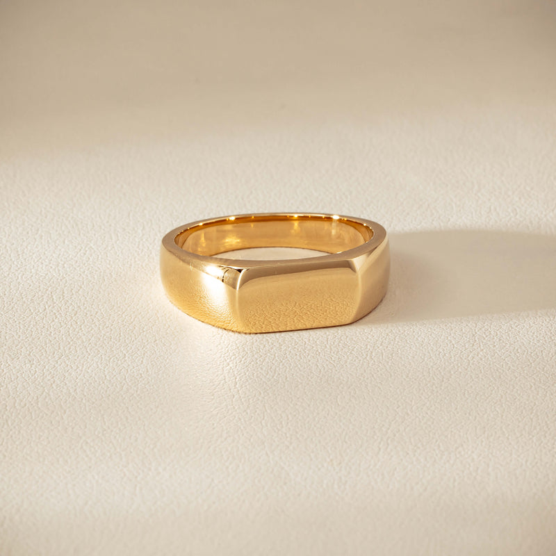 9ct Yellow Gold Rectangular Signet Ring - Ring - Walker & Hall