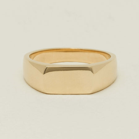 9ct Yellow Gold Rectangular Signet Ring - Ring - Walker & Hall
