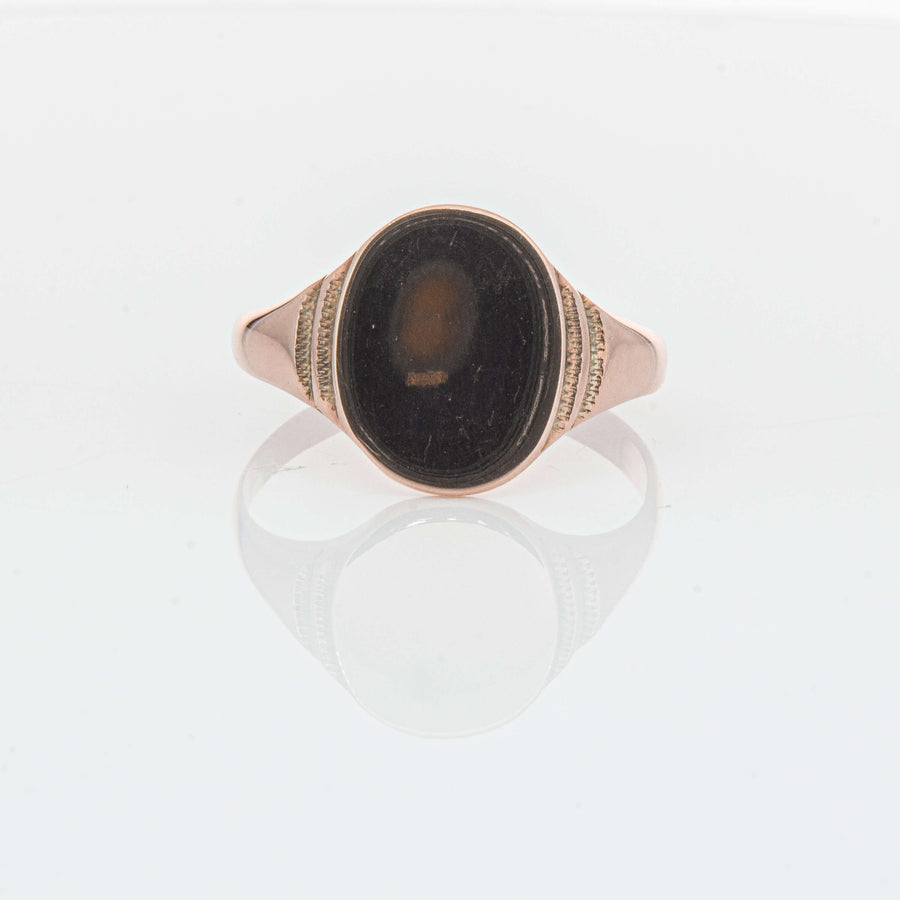 Deja Vu 9ct Rose Gold Oval Signet Ring - Ring - Walker & Hall