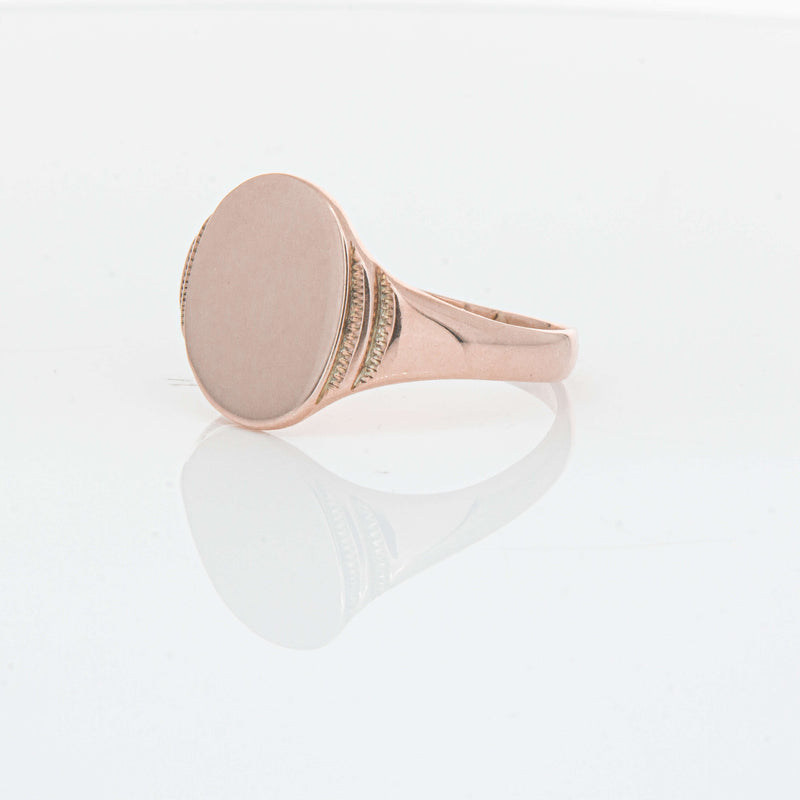 Deja Vu 9ct Rose Gold Oval Signet Ring - Ring - Walker & Hall