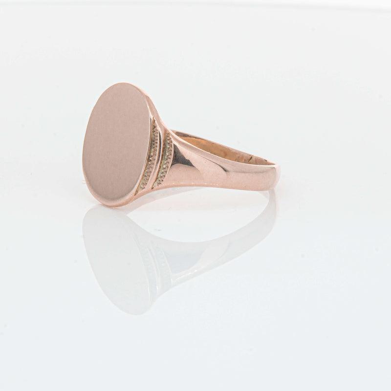 Deja Vu 9ct Rose Gold Oval Signet Ring - Ring - Walker & Hall