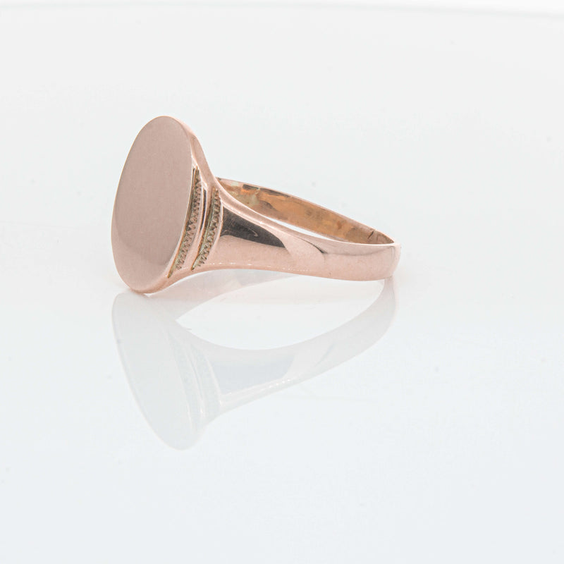 Deja Vu 9ct Rose Gold Oval Signet Ring - Ring - Walker & Hall