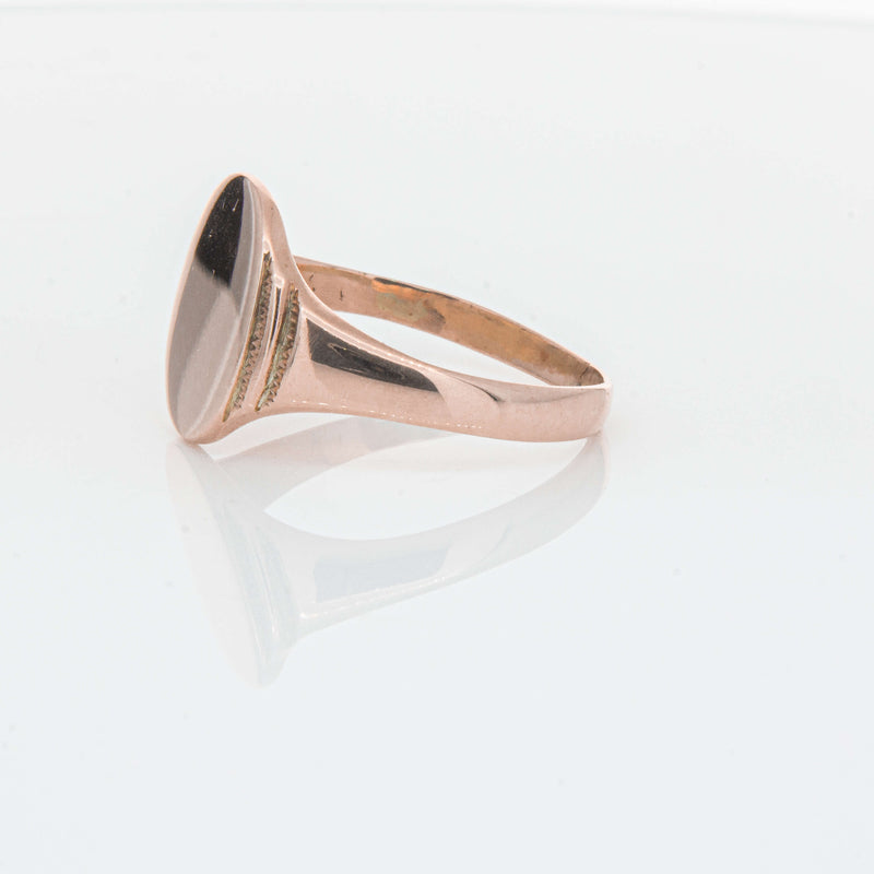 Deja Vu 9ct Rose Gold Oval Signet Ring - Ring - Walker & Hall