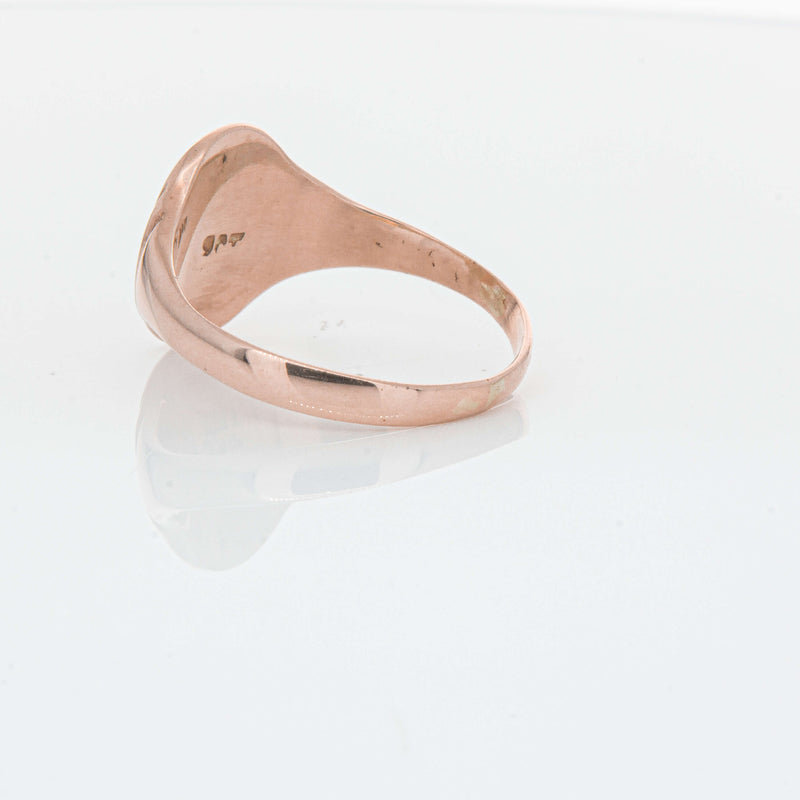Deja Vu 9ct Rose Gold Oval Signet Ring - Ring - Walker & Hall