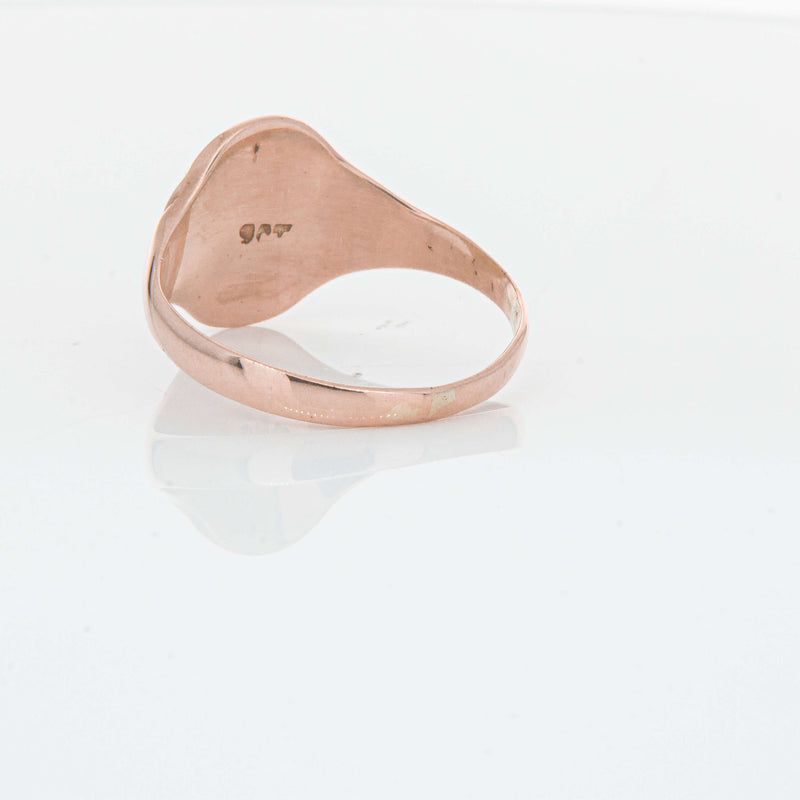 Deja Vu 9ct Rose Gold Oval Signet Ring - Ring - Walker & Hall