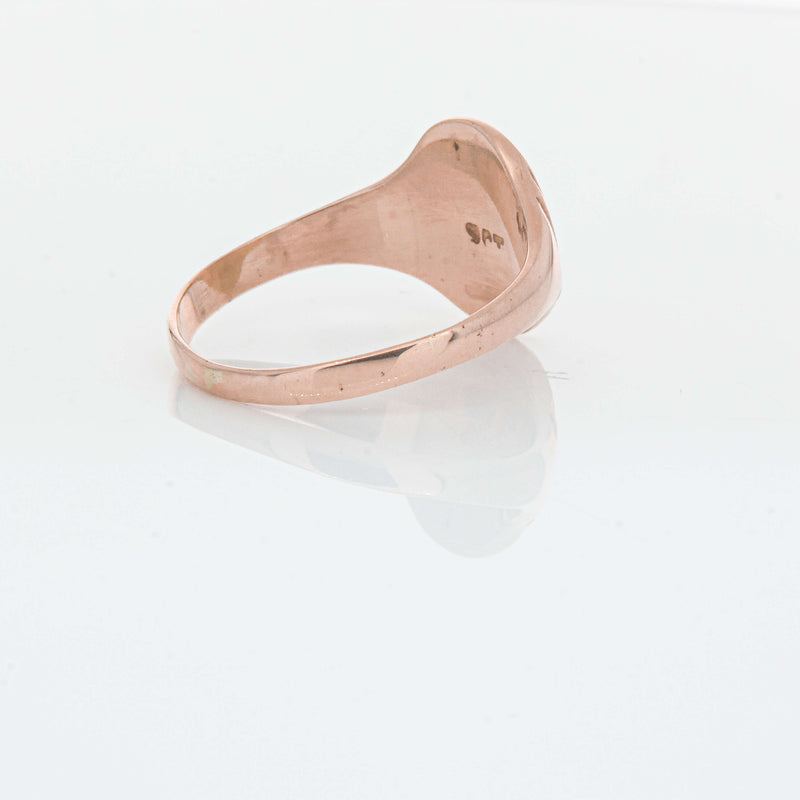 Deja Vu 9ct Rose Gold Oval Signet Ring - Ring - Walker & Hall