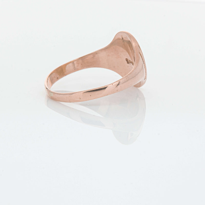 Deja Vu 9ct Rose Gold Oval Signet Ring - Ring - Walker & Hall